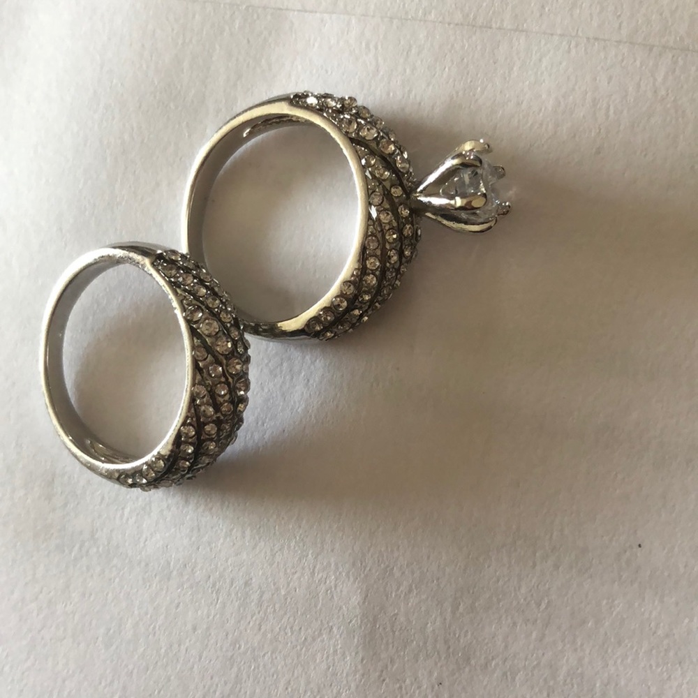925 Silver Set Rings Round Cut White Sapphire New - Picture 7 of 7